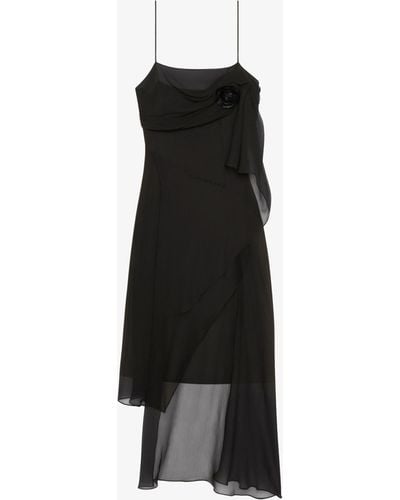 Givenchy Robe à bretelles en mousseline - Noir