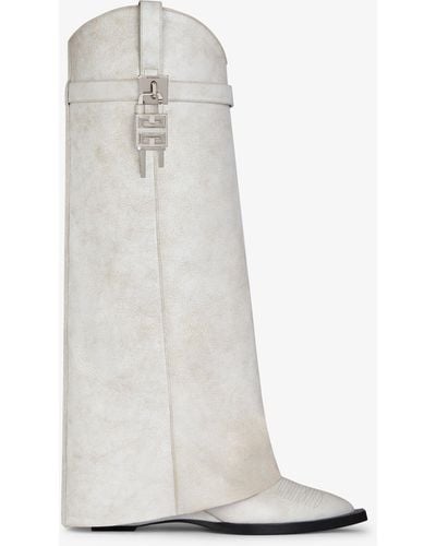Givenchy Shark Lock Cowboy Boots - White