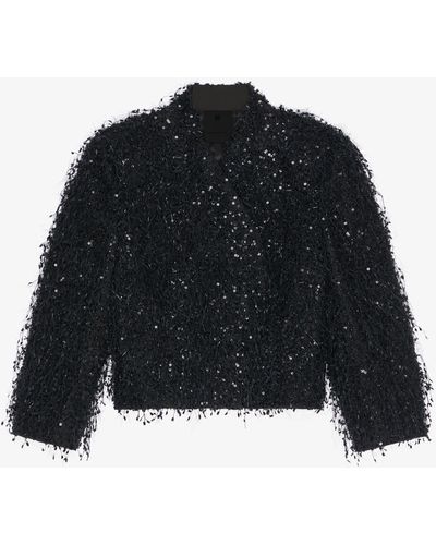Givenchy Jacket With Embroidered Fringes And Rhinestones - Black