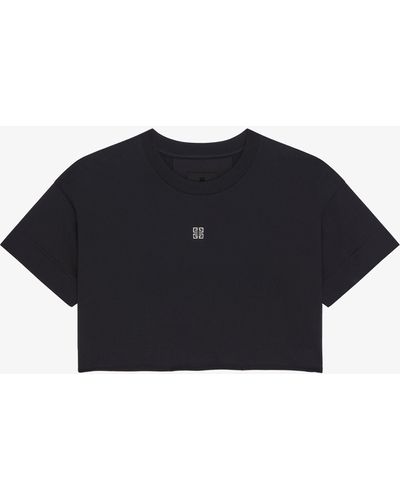 Givenchy Cropped T-shirt In Cotton - Blue