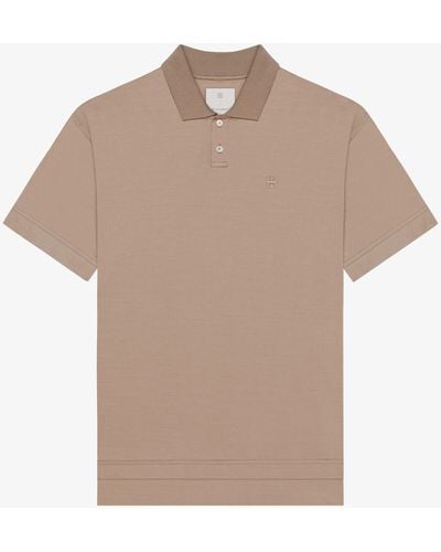 Givenchy Polo In Mercerized Cotton With 4g Detail - Natural