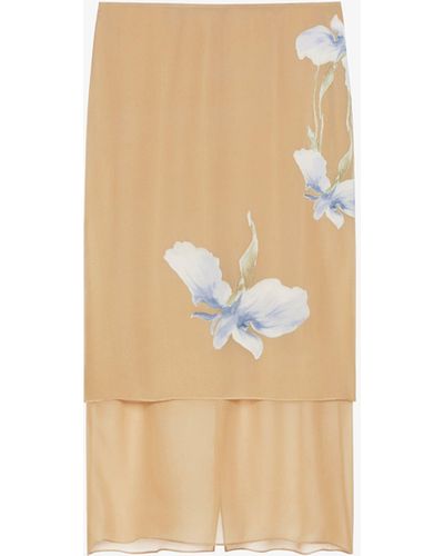 Givenchy Jupe en satin dévoré floral - Blanc