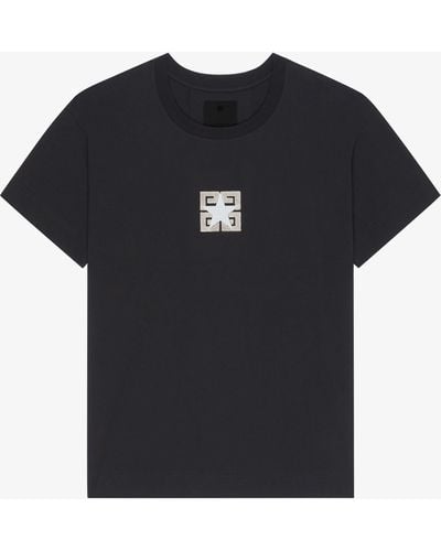 Givenchy T-shirt ampia 4G Stars in cotone - Nero