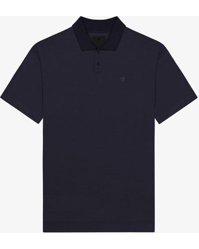 Givenchy Polo In Mercerized Cotton With 4g Detail - Blue