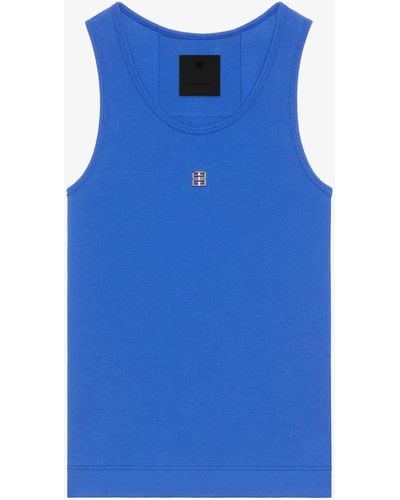 Givenchy Débardeur slim en coton à détail 4G - Bleu