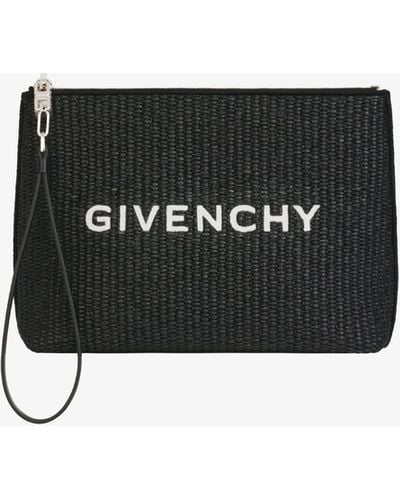 Givenchy Travel Pouch In Raffia - White