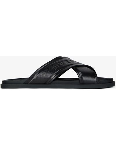 Givenchy G Plage Flat Sandals With Crossed Straps - Black