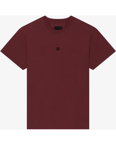 Givenchy T-shirt slim en coton avec broderie 4G - Rouge