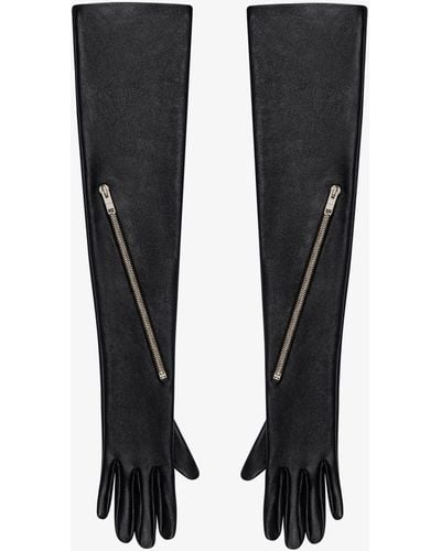Givenchy Guanti lunghi con zip Voyou in pelle - Nero