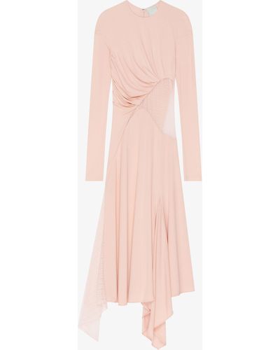 Givenchy Robe en crêpe avec dentelle 4G - Rose