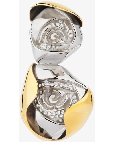 Givenchy Orecchino a clip Flower in metallo con cristalli - Bianco