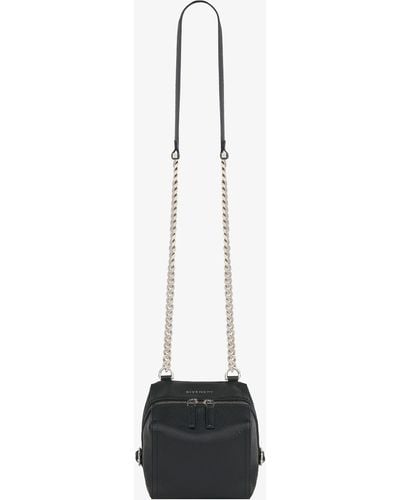 Givenchy Sac Pandora mini en cuir grainé avec chaîne - Blanc