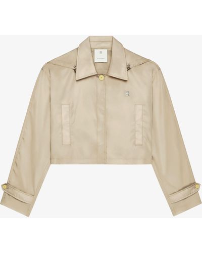 Givenchy Cropped Jacket With 4G Detail And Removable Hood - Natural