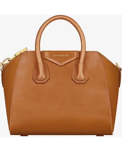 Givenchy Mini Antigona Bag In Leather - Brown