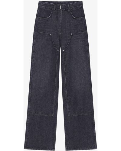 Givenchy Jeans oversize in denim con applicazioni - Blu