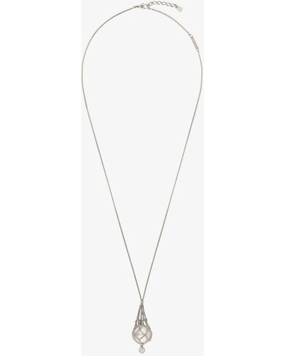 Givenchy Collier Pearling en métal avec perles et cristaux - Blanc