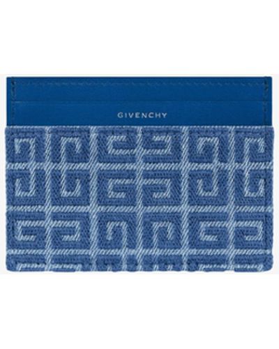 Givenchy Portacarte G-Cut in denim 4G e pelle - Blu