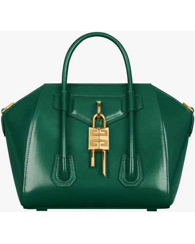 Givenchy Mini Antigona Lock Bag In Box Leather - Metallic