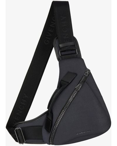 Givenchy Small G-zip Triangle Bag In 4g Nylon - Black
