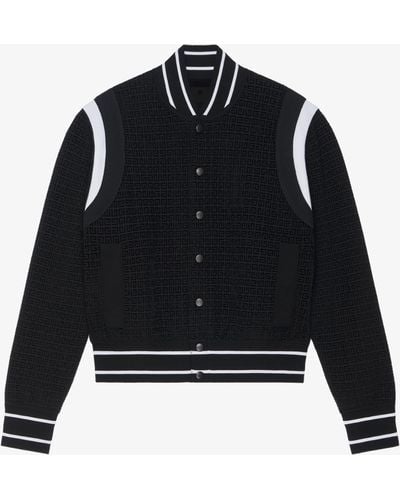 Givenchy Blouson varsity en maille 4G effet velours - Noir