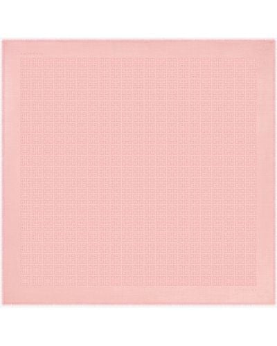 Givenchy 4g Shawl In Silk And Wool With Lurex - Pink