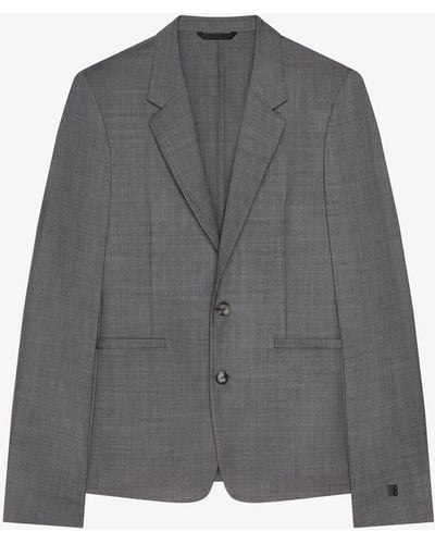 Givenchy Jacket In Wool With 4g Detail - Grey