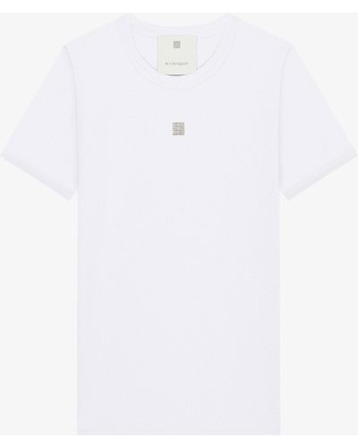 Givenchy T-shirt slim in cotone con logo 4G - Bianco
