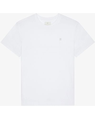 Givenchy T-shirt In Mercerized Cotton With 4g Detail - White