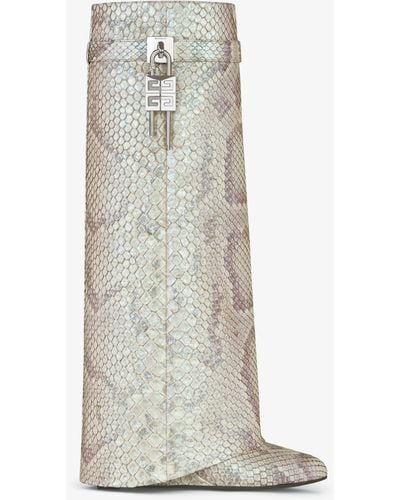 Givenchy Stivali Shark Lock in pitone effetto perlato - Bianco