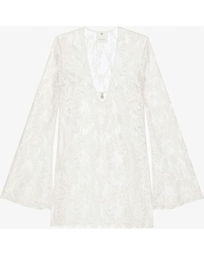 Givenchy Robe en dentelle à détail 4G - Blanc