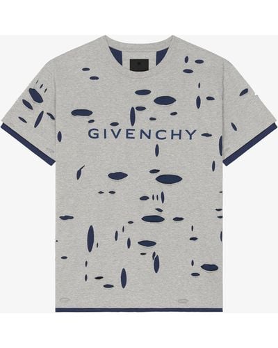 Givenchy T-shirt oversize en coton destroy - Gris