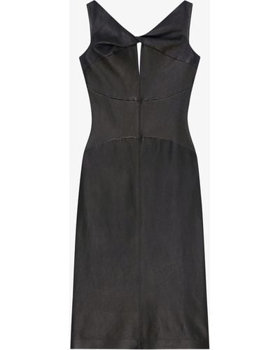 Givenchy Robe en cuir avec détail chaîne - Noir
