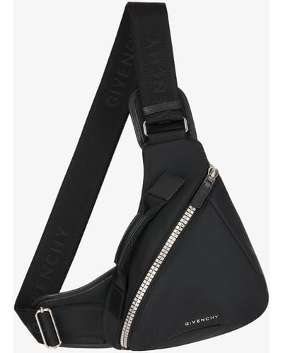 Givenchy Borsa G-Zip Triangle modello piccolo in nylon - Nero