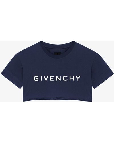 Givenchy T-shirt cropped Archetype en coton - Bleu