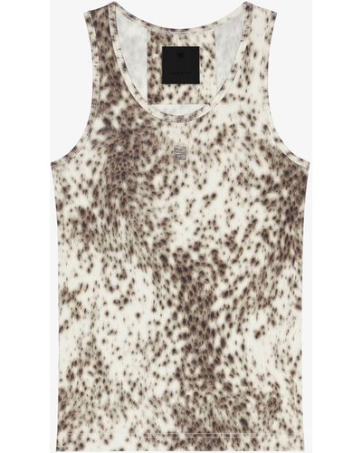 Givenchy Canotta in jersey slim con stampa leopardo delle nevi - Bianco