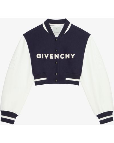 Givenchy Cropped Varsity Jacket - Blue