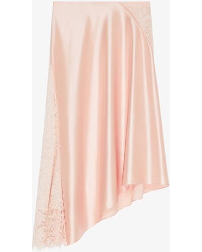 Givenchy Jupe en satin et dentelle - Rose