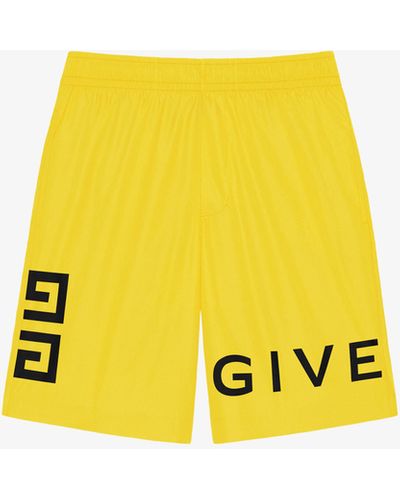 Givenchy 4G Long Swim Shorts - Yellow
