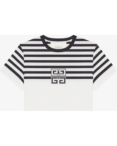Givenchy T-shirt rayé 4G cropped en coton - Blanc