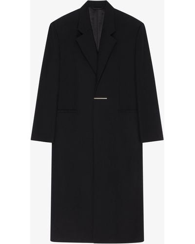 Givenchy Cappotto lungo oversize in flanella di lana - Nero