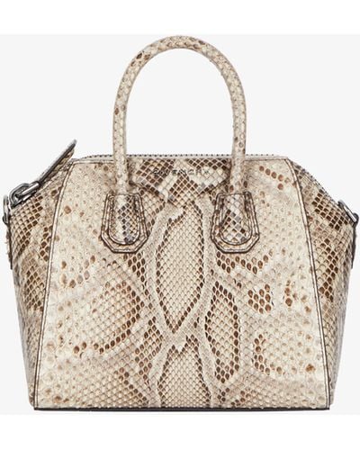 Givenchy Mini Antigona Bag In Python - Natural