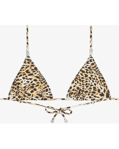 Givenchy Bikini Top With Leopard Print And 4G Detail - Metallic