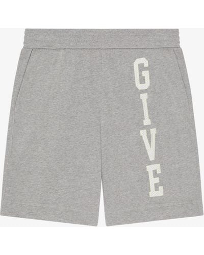 Givenchy College Bermuda Shorts In Fleece - Gray