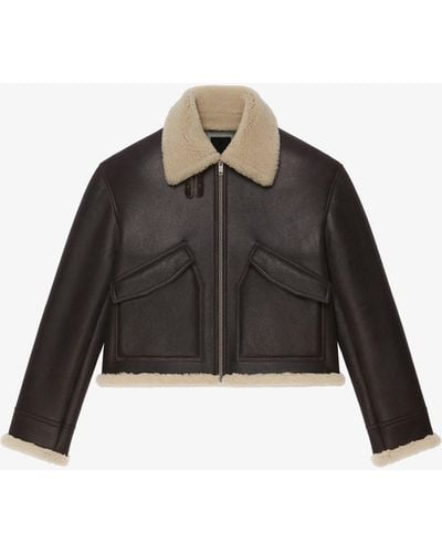Givenchy Giacca aviatore in pelle e shearling - Nero