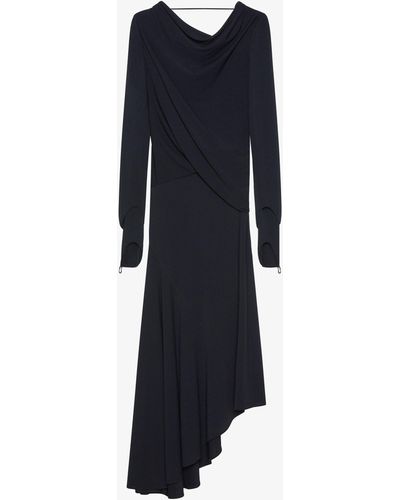 Givenchy Abito drappeggiato asimmetrico in crêpe di jersey - Blu