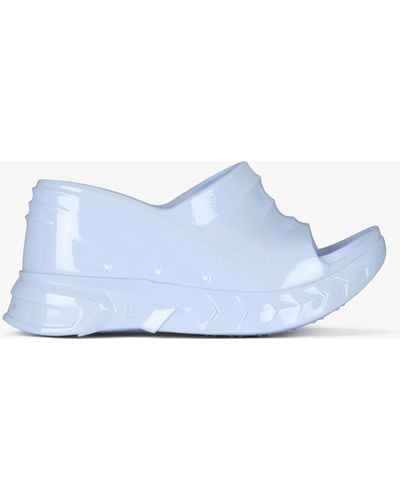 Givenchy Marshmallow Patent-rubber Wedge Mules - Blue