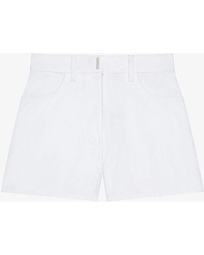 Givenchy Slim Fit Shorts In Denim - White