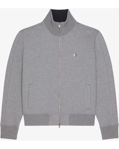 Givenchy Tracksuit Jacket In Fleece With 4g Detail - Grey