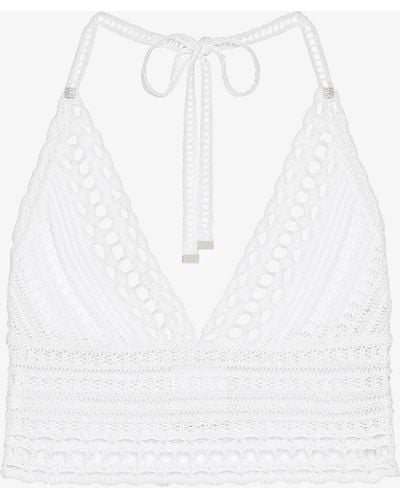 Givenchy Top en crochet à détail 4G - Blanc
