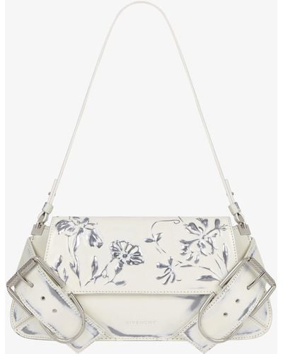 Givenchy Sac Voyou Shoulder Flap en cuir à motif floral - Blanc